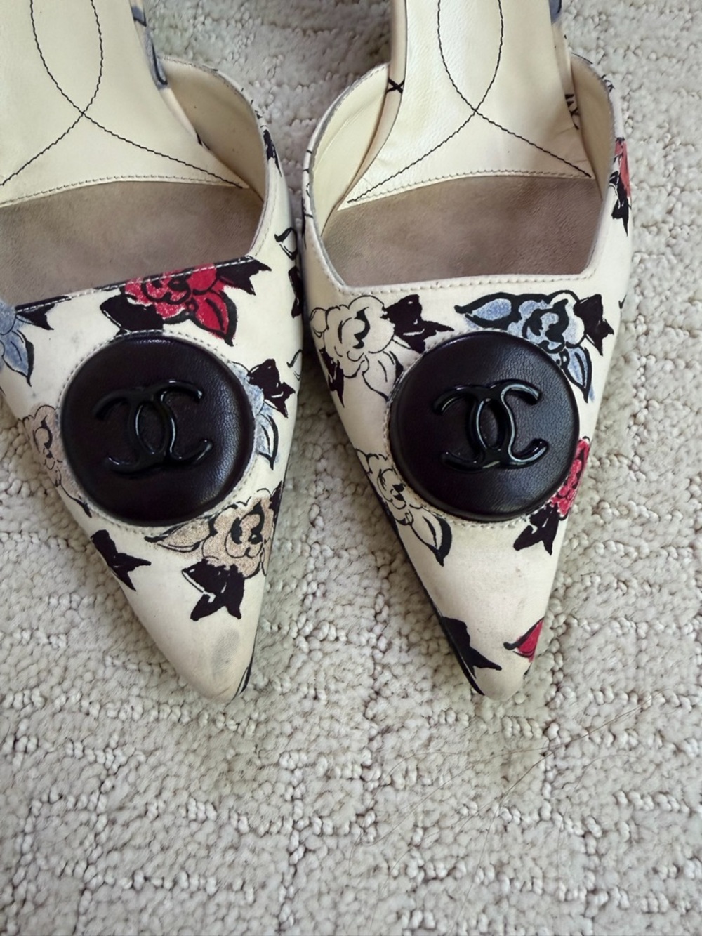 CHANEL vintage 2006 rue cambon floral mules - Picture 2 of 7